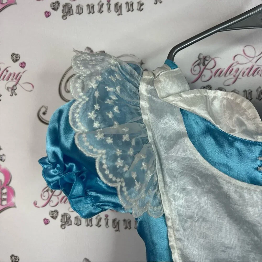Disney Alice in wonderland costume dress teacups Blue and White Kids Costume - Picture 5 of 13